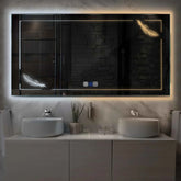 Specchio LED Rettangolare | Pulsanti touch | Funzione anti-appannamento | Temperatura di colore regolabile - Reyze Serie Good Vibes Modello 2